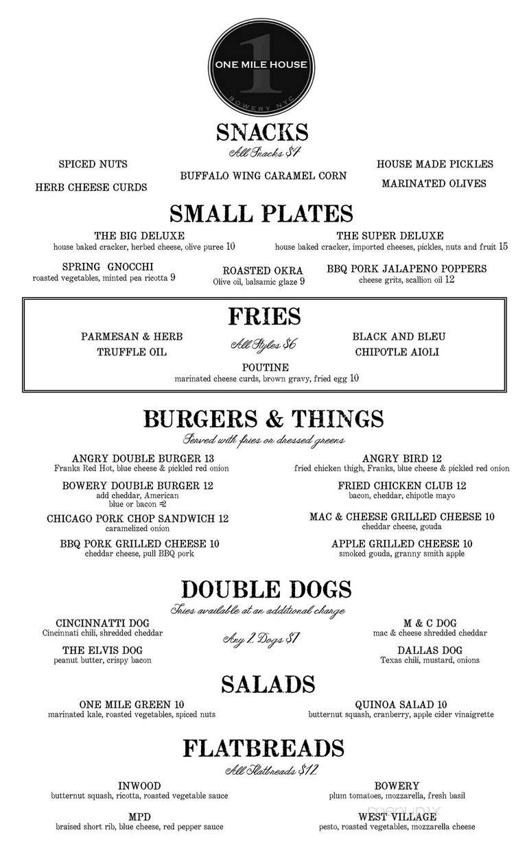 One Mile House - New York, NY