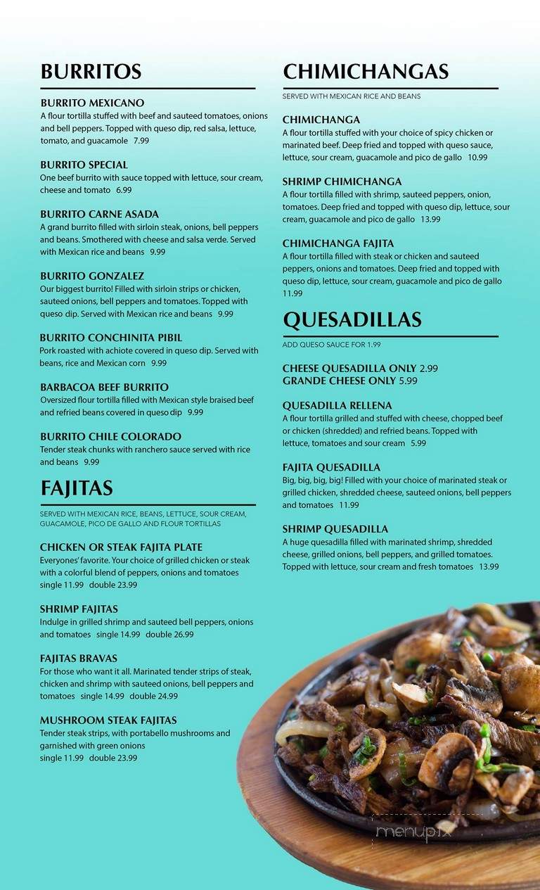 Las Margaritas - Columbia, MO menu_pic