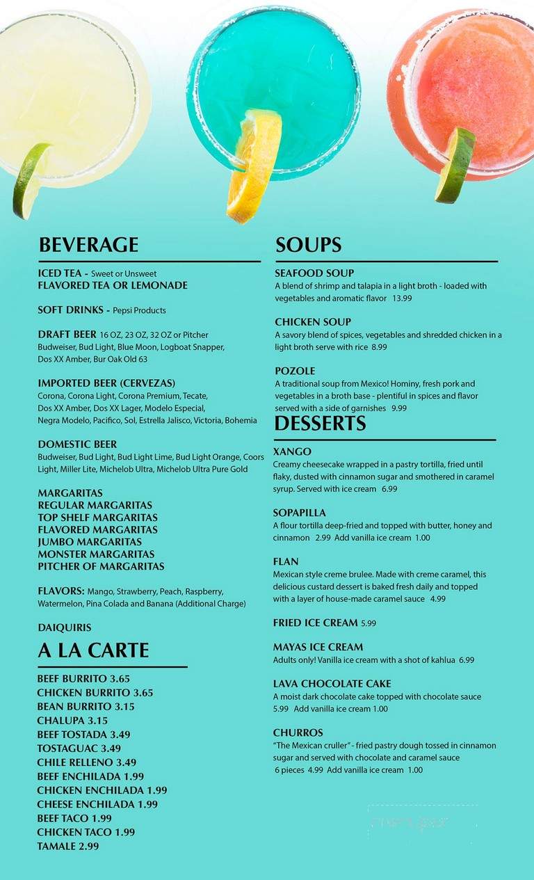 Las Margaritas - Columbia, MO menu_pic