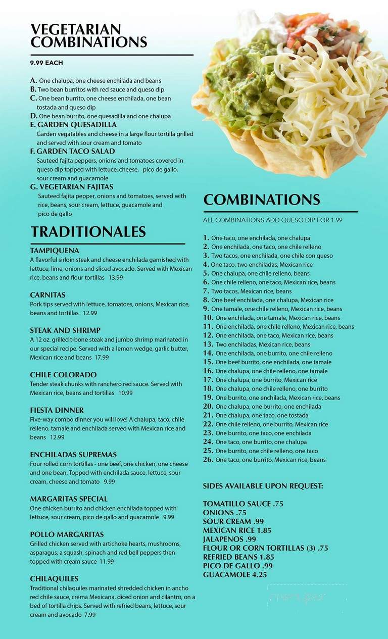 Las Margaritas - Columbia, MO menu_pic