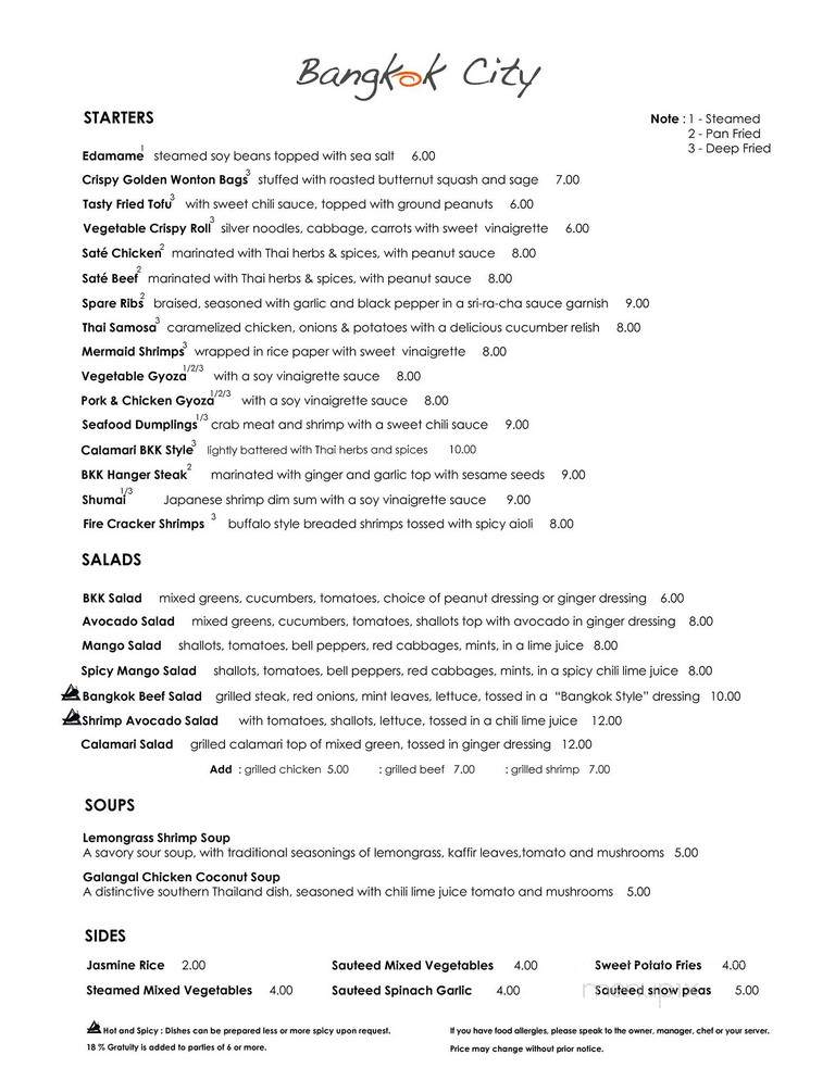 Bankok City - Pelham, NY menu_pic