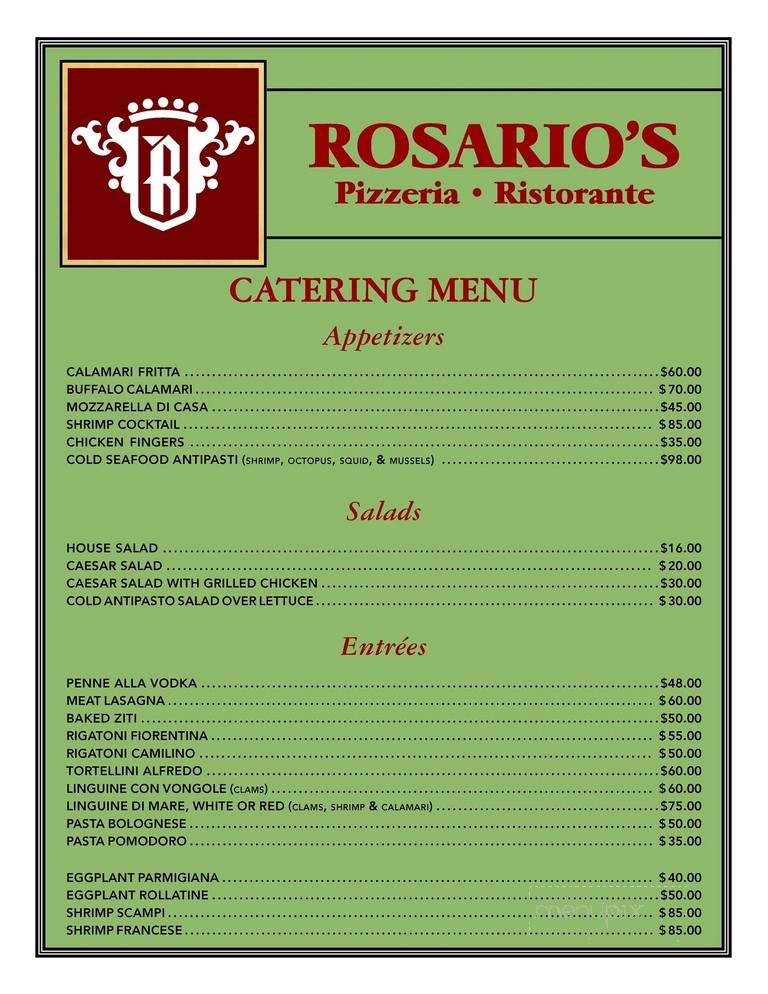 Rosario's Pizzeria - Clarks Summit, PA menu_pic