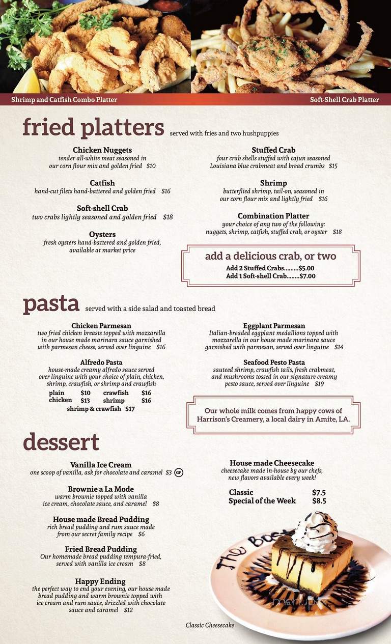 Boston Restaurant - Amite, LA menu_pic