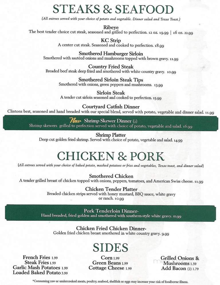 Courtyard Grill & Bar - Clinton, MO menu_pic