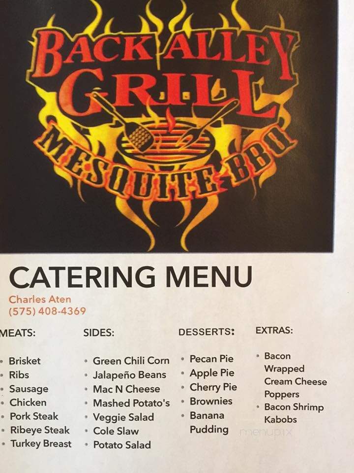 Back Alley Grill - Hobbs, NM menu_pic