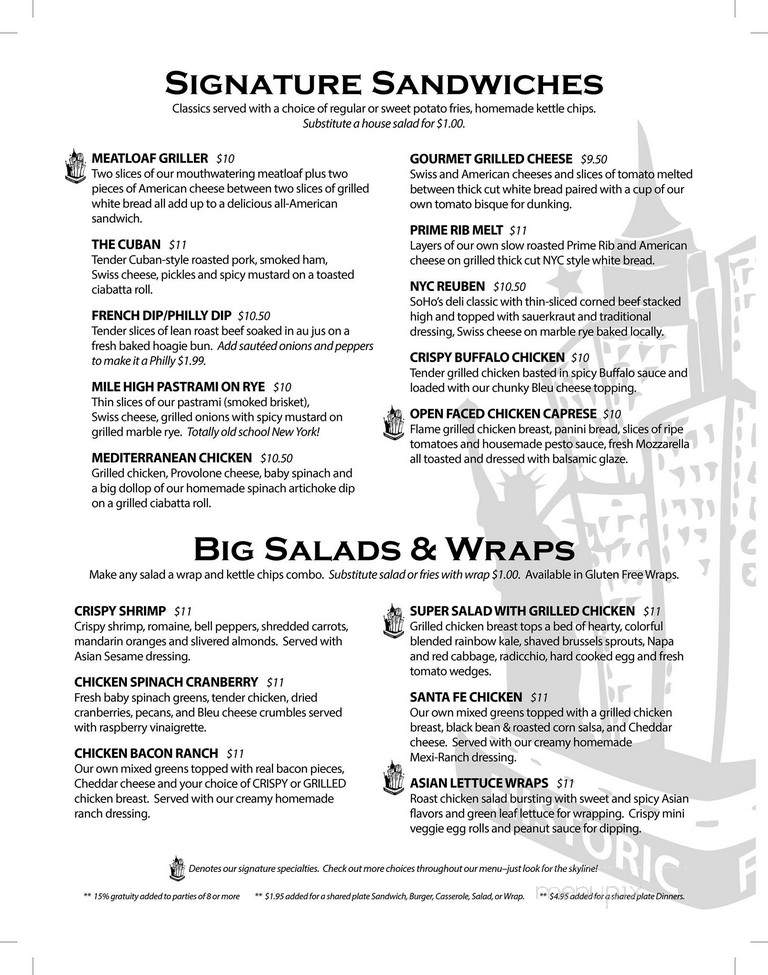 Soho - Sioux City, IA menu_pic