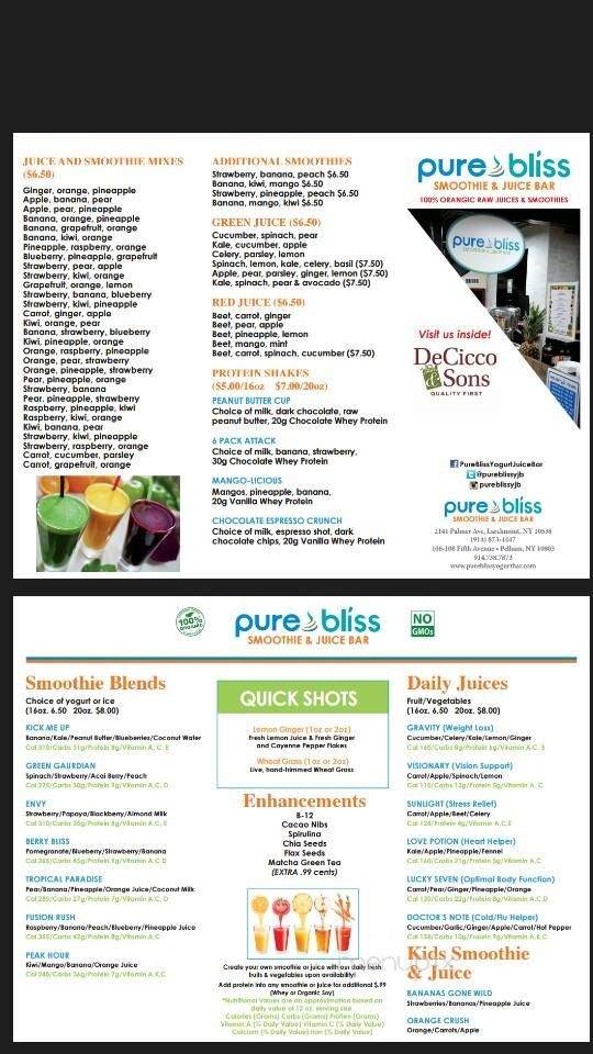 Pure Bliss Yogurt & Juice Bar - Pelham, NY