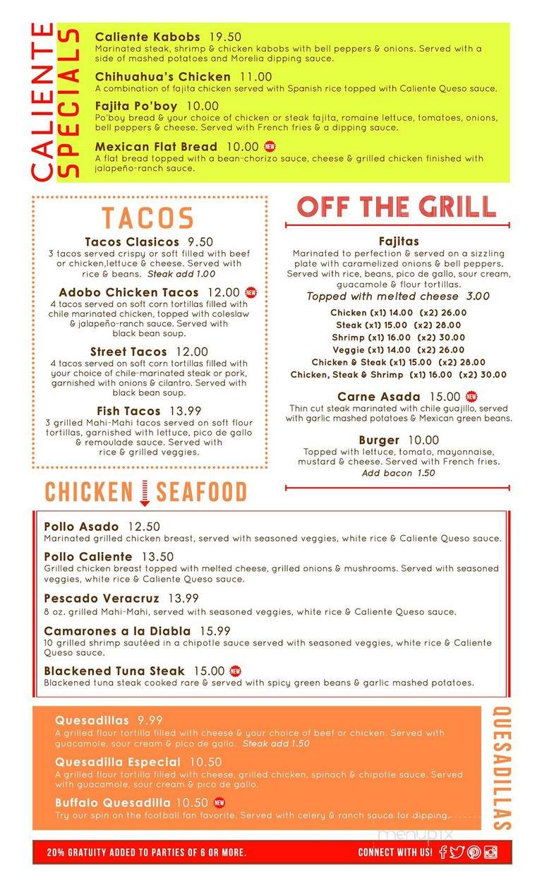 Caliente Mexican Craving Lsu Location - Baton Rouge, LA menu_pic