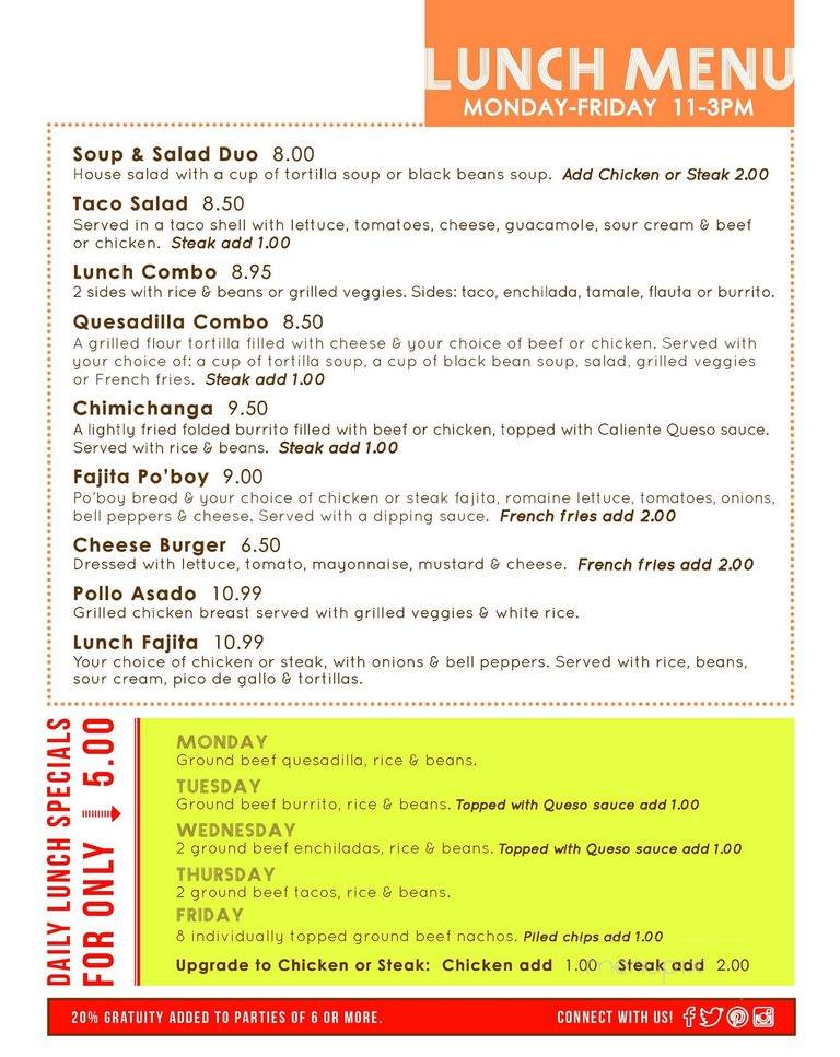 Caliente Mexican Craving Lsu Location - Baton Rouge, LA menu_pic