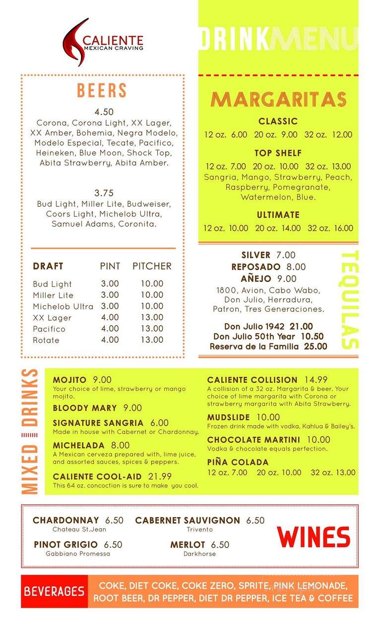 Caliente Mexican Craving Lsu Location - Baton Rouge, LA menu_pic