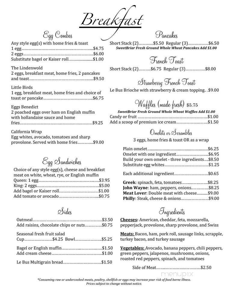 Sweet Briar Cafe and Ice Cream - Ambler, PA menu_pic