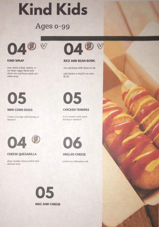 Kind Kitchen - Bentonville, AR menu_pic