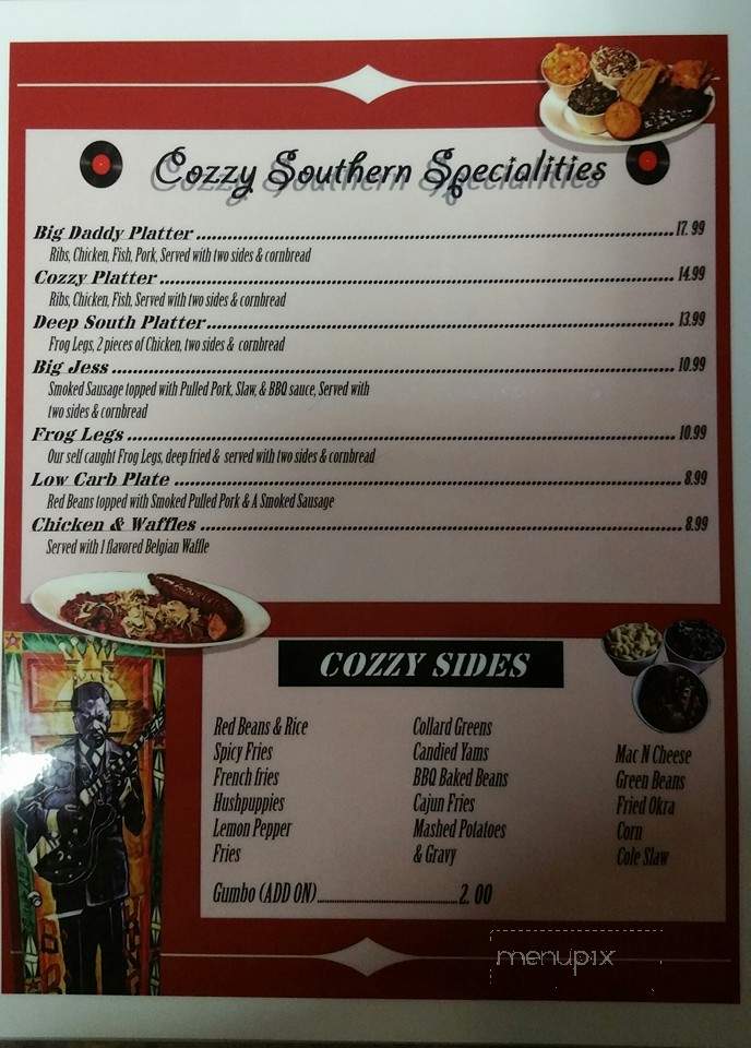 The Cozzy Corner - Appleton, WI menu_pic
