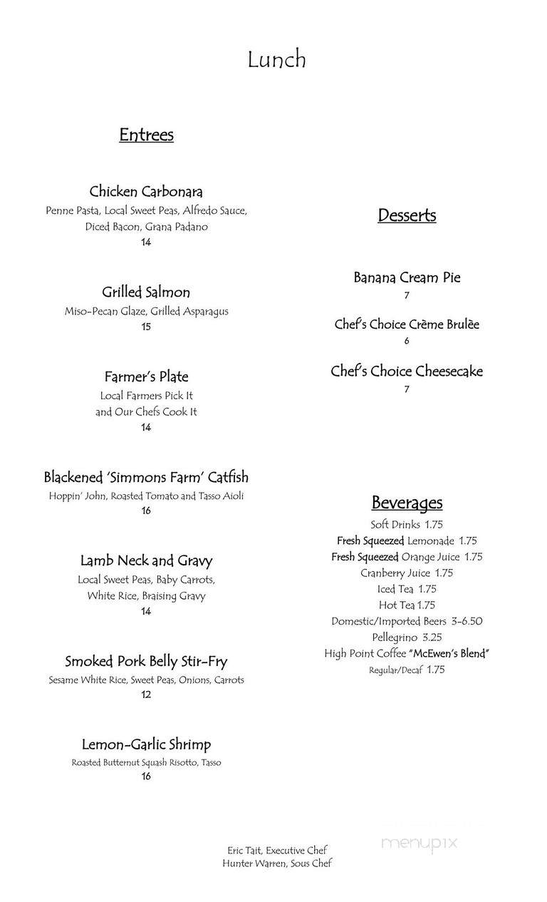 McEwen's - Oxford, MS menu_pic