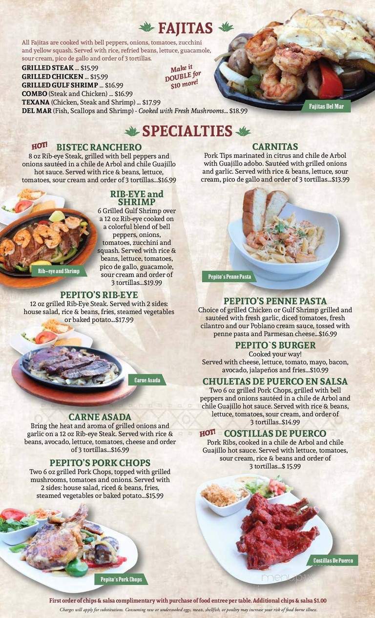Pepito's Mexican Restaurant - Destin, FL menu_pic