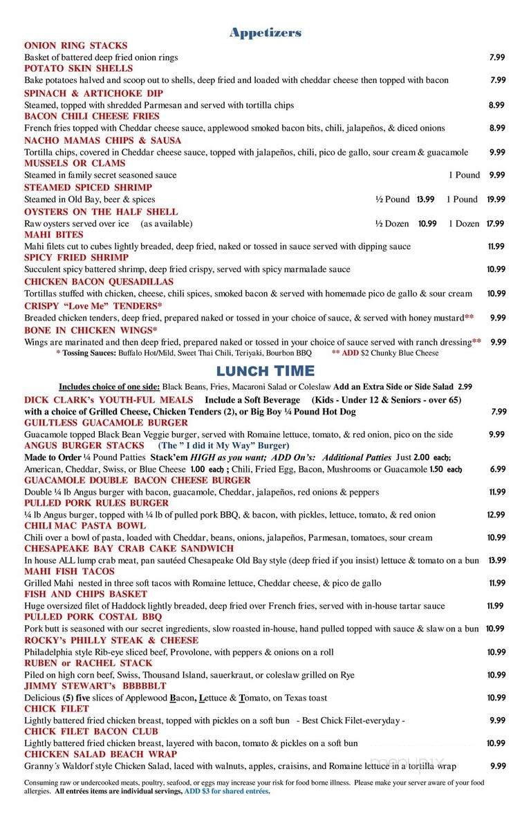 Scuttle Butts - Daytona Beach, FL menu_pic