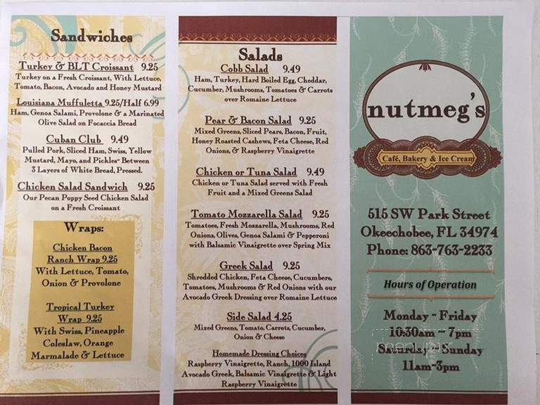 Nutmeg's - Okeechobee, FL menu_pic