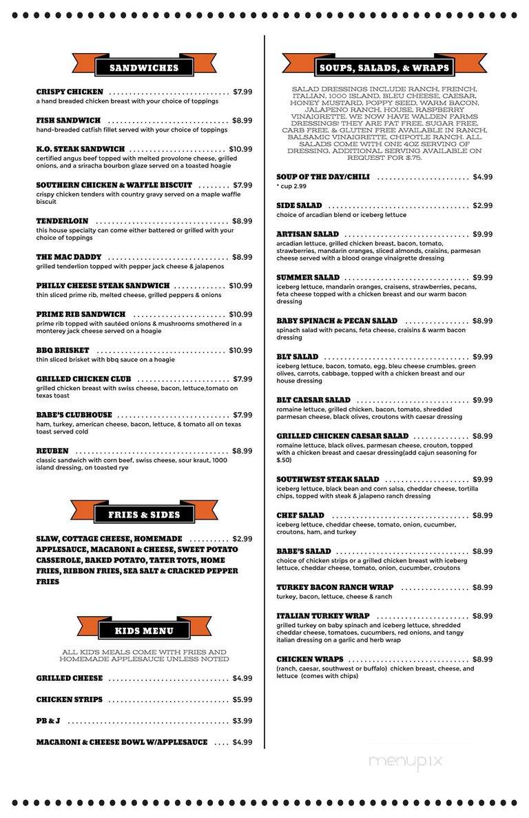 Babes - Havana, IL menu_pic
