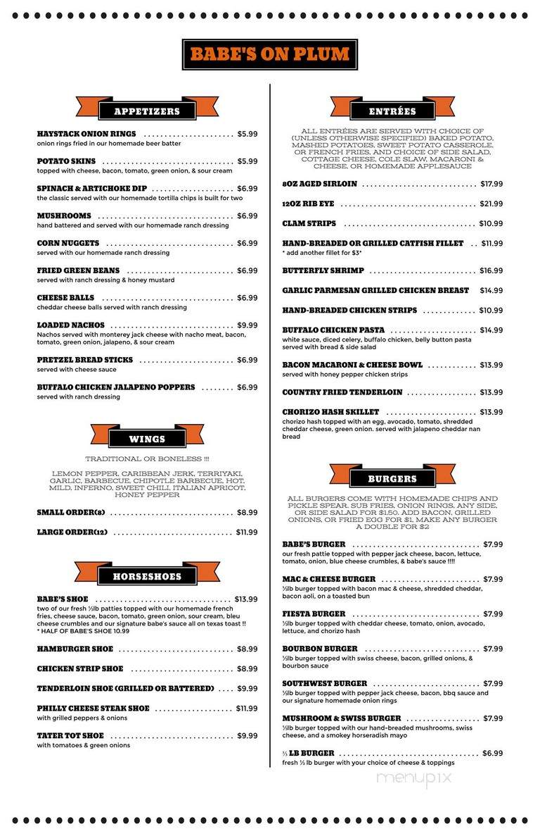 Babes - Havana, IL menu_pic