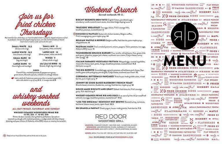 Red Door Grill - Leawood, KS menu_pic