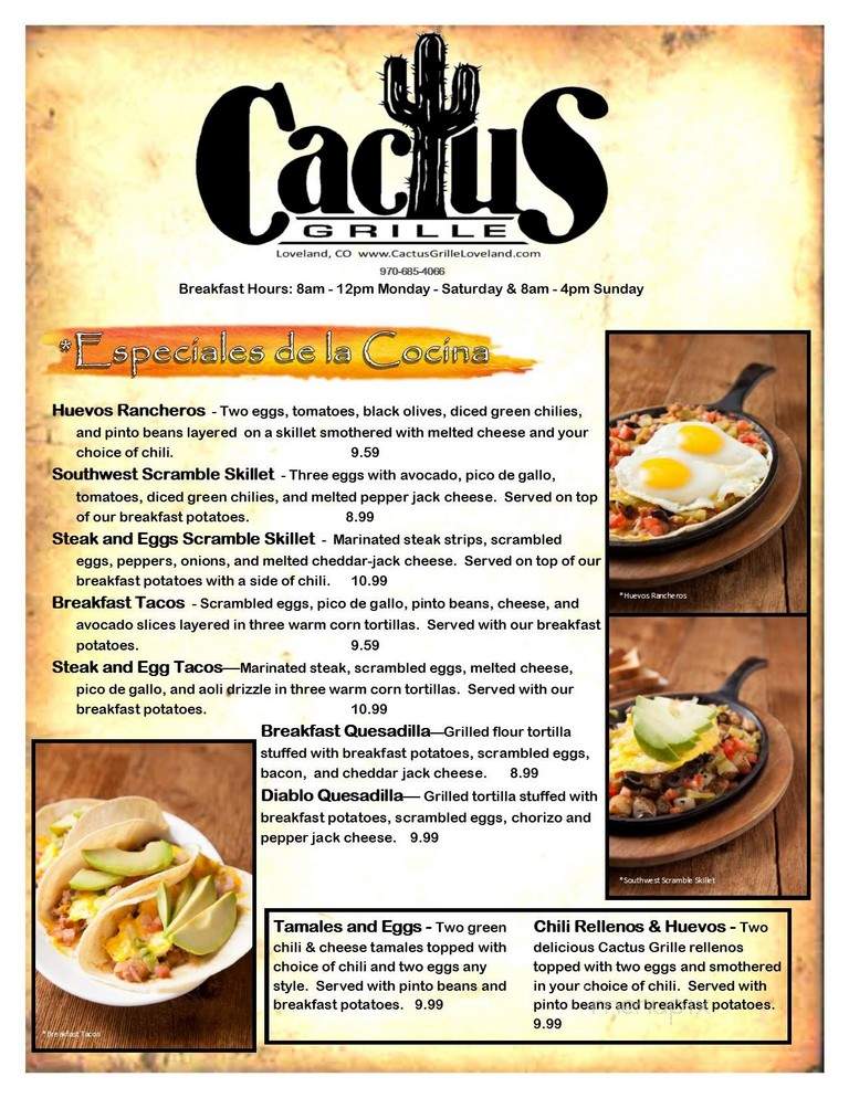 Cactus Grille - Loveland, CO menu_pic