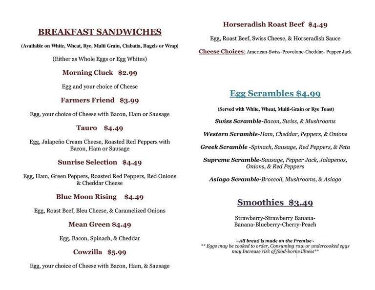 The Flying Cow Cafe - Norman, OK menu_pic