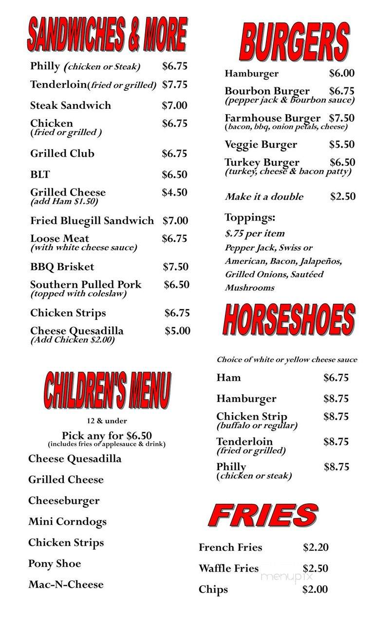 The Farmhouse - Delavan, IL menu_pic