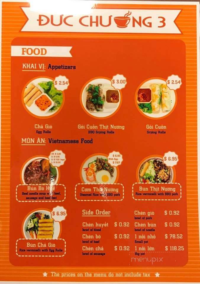 Bun Bo Hue Duc Chuong - Houston, TX menu_pic