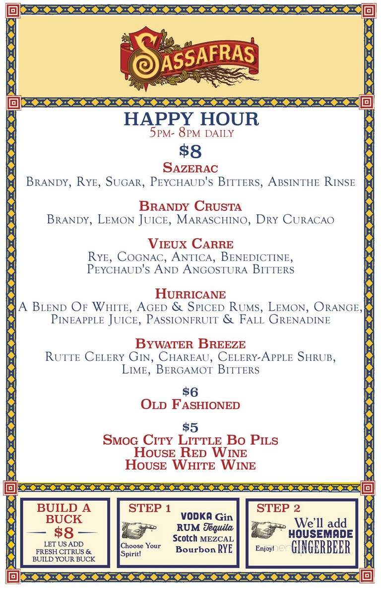 Sassafras - Los Angeles, CA menu_pic