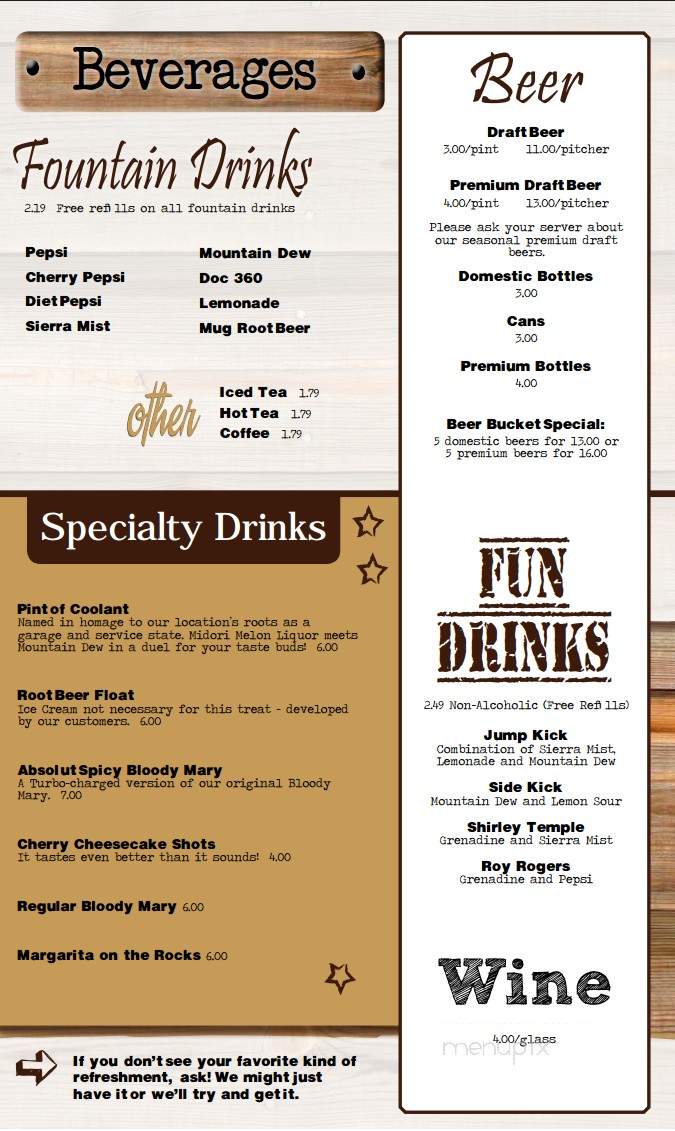 Chez Bubba Cafe - Seward, NE menu_pic