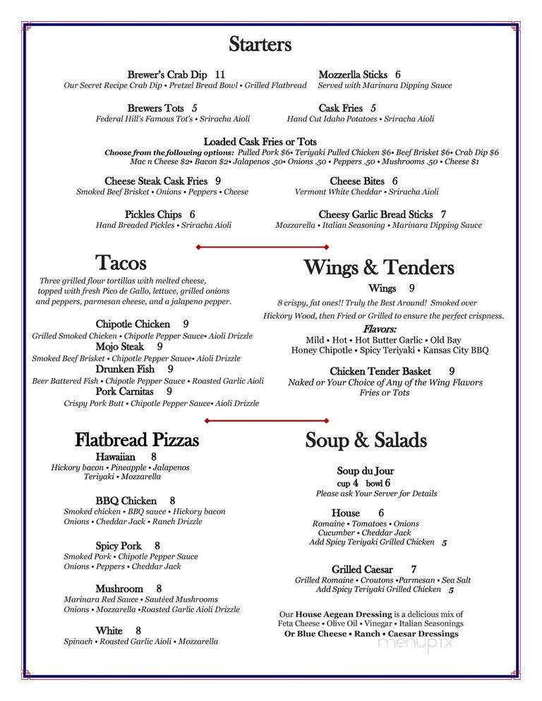 Brewers Cask - Baltimore, MD menu_pic
