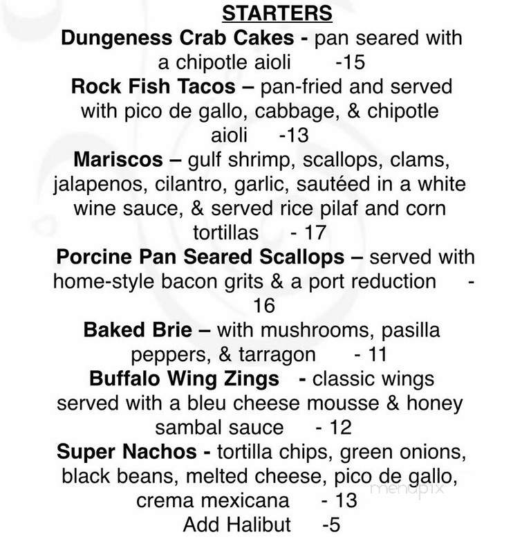 The Bubble Room - Juneau, AK menu_pic