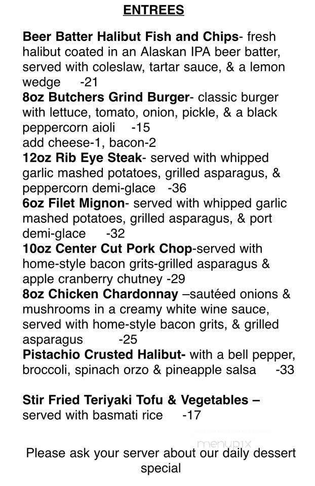 The Bubble Room - Juneau, AK menu_pic