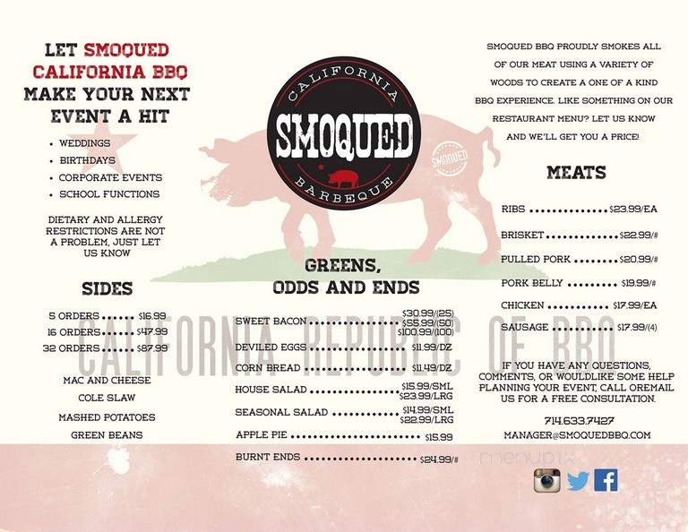 Smoqued California BBQ - Orange, CA menu_pic