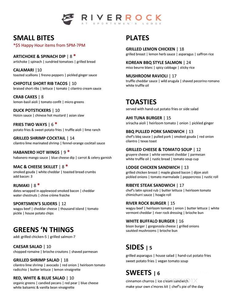 River Rock Lounge - Studio City, CA menu_pic