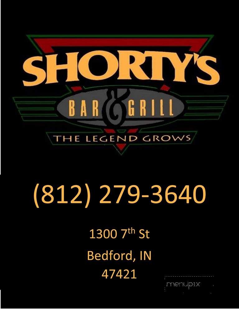 Shortys Bar and Grill - Bedford, IN menu_pic