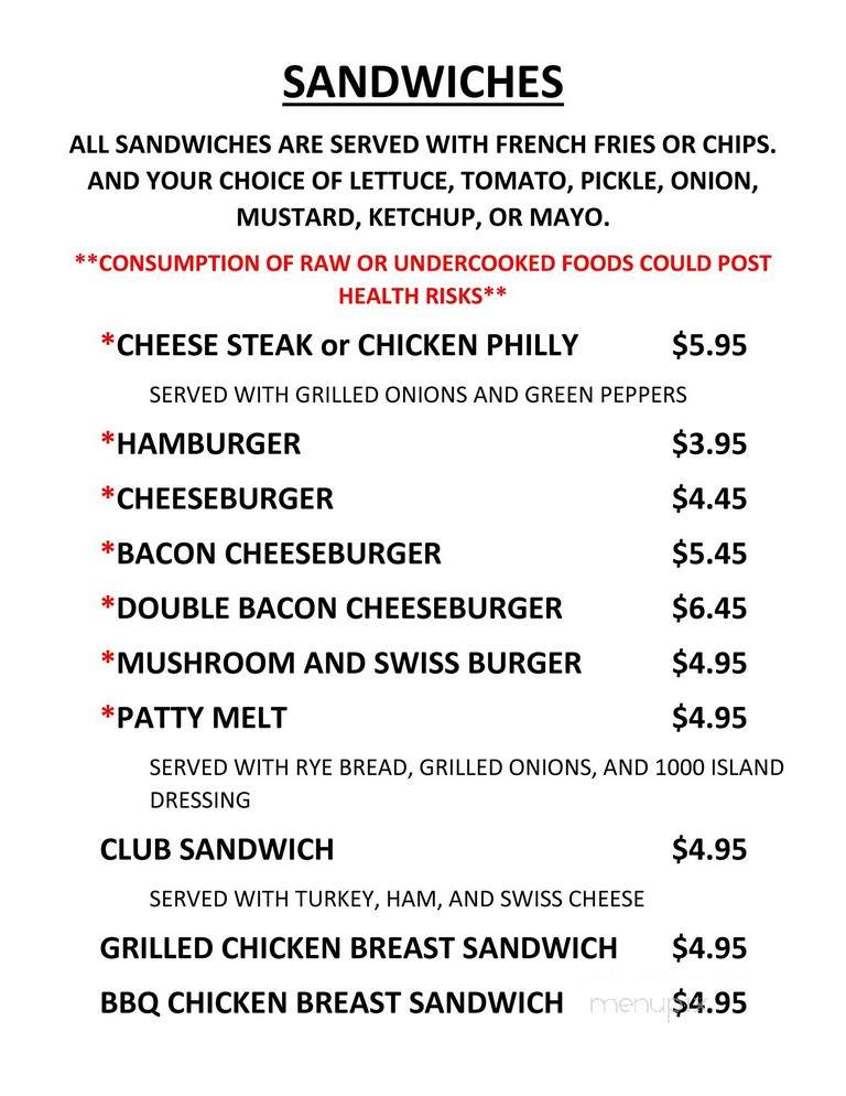 Shortys Bar and Grill - Bedford, IN menu_pic