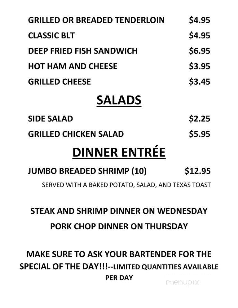 Shortys Bar and Grill - Bedford, IN menu_pic