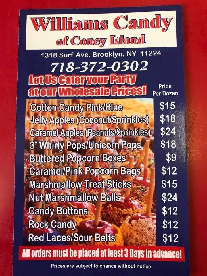 William's Candy Shop - Brooklyn, NY menu_pic