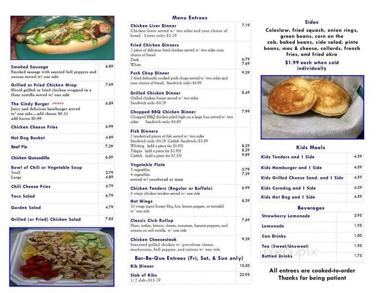A Taste of Cindy's Kitchen - Hiram, GA menu_pic