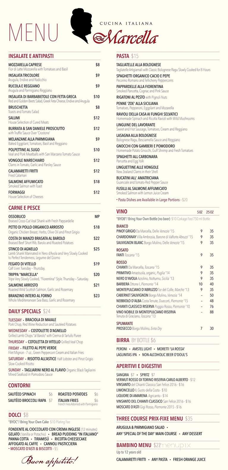 Da Marcella - New York, NY menu_pic
