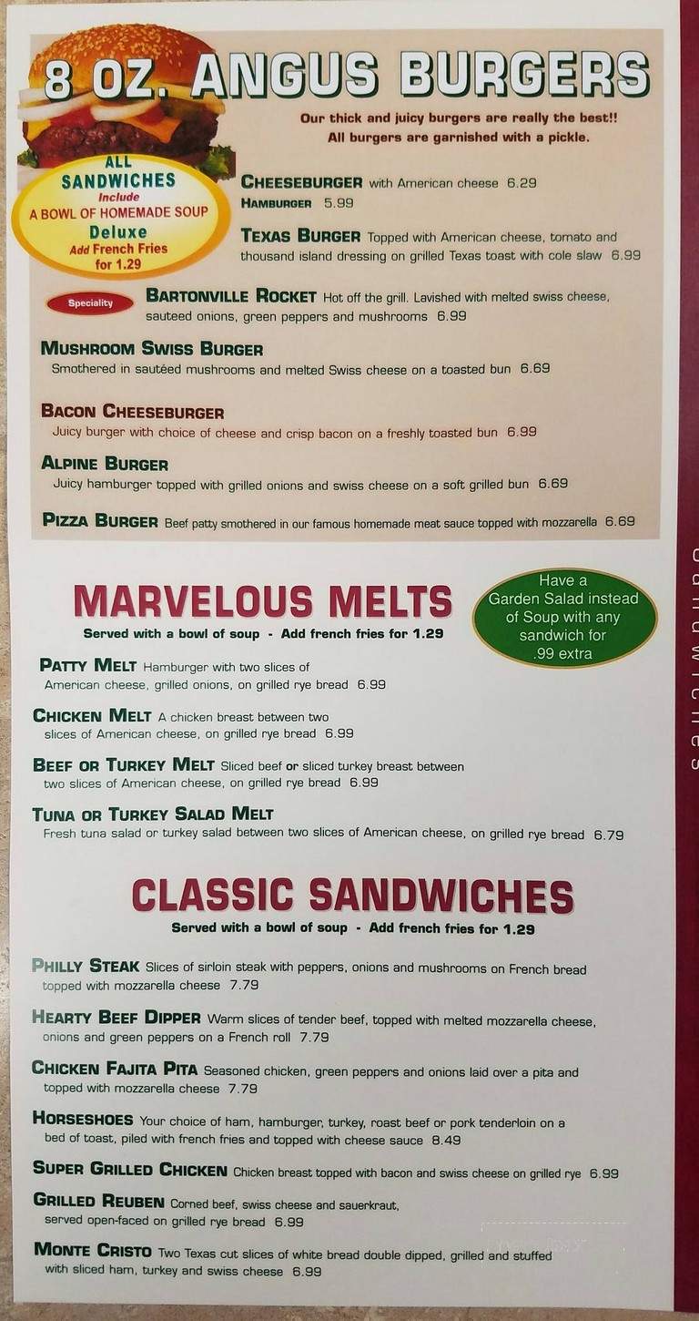 Bartonville Diner - Bartonville, IL menu_pic