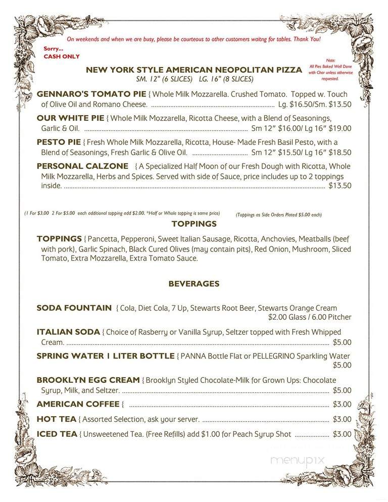 Gennaro'S Tomato Pie - Philadelphia, PA menu_pic