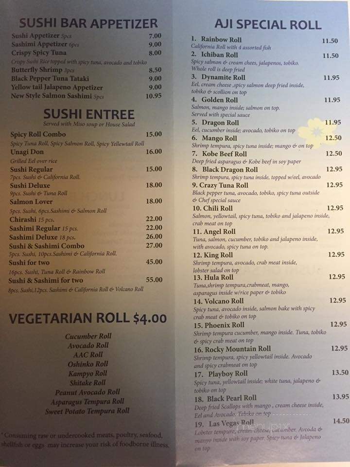 Sushi Aji - Arvada, CO menu_pic