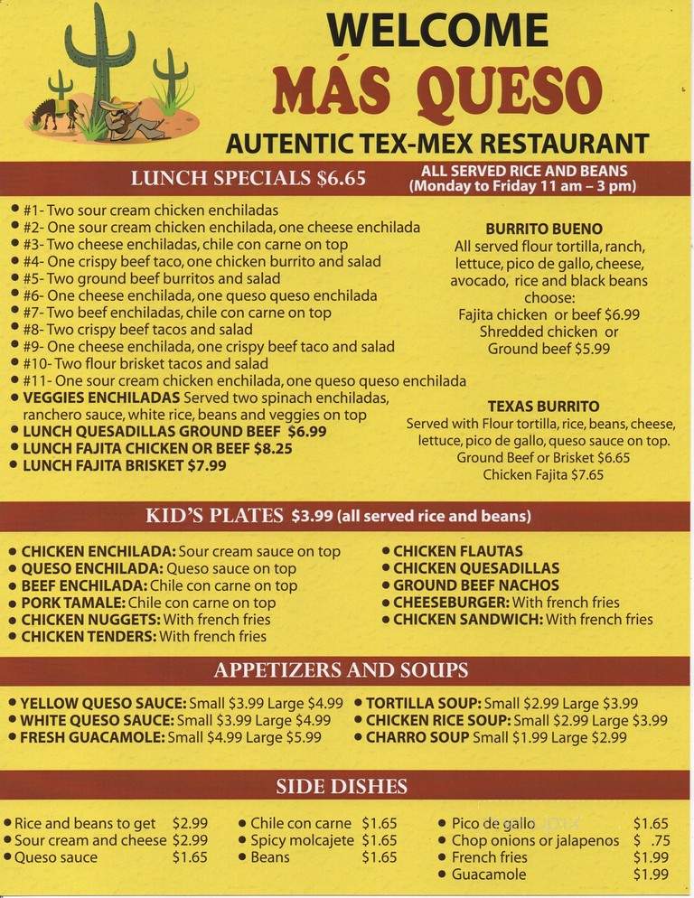 San Roman's Tex Mex - Mabank, TX menu_pic