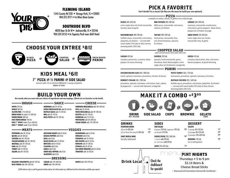 Your Pie - Orange Park, FL menu_pic