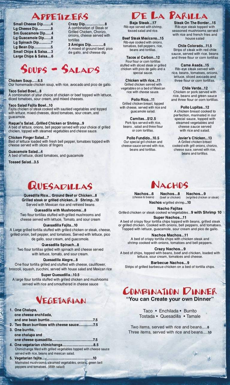 Baja California Grill - Jacksonville, AL menu_pic