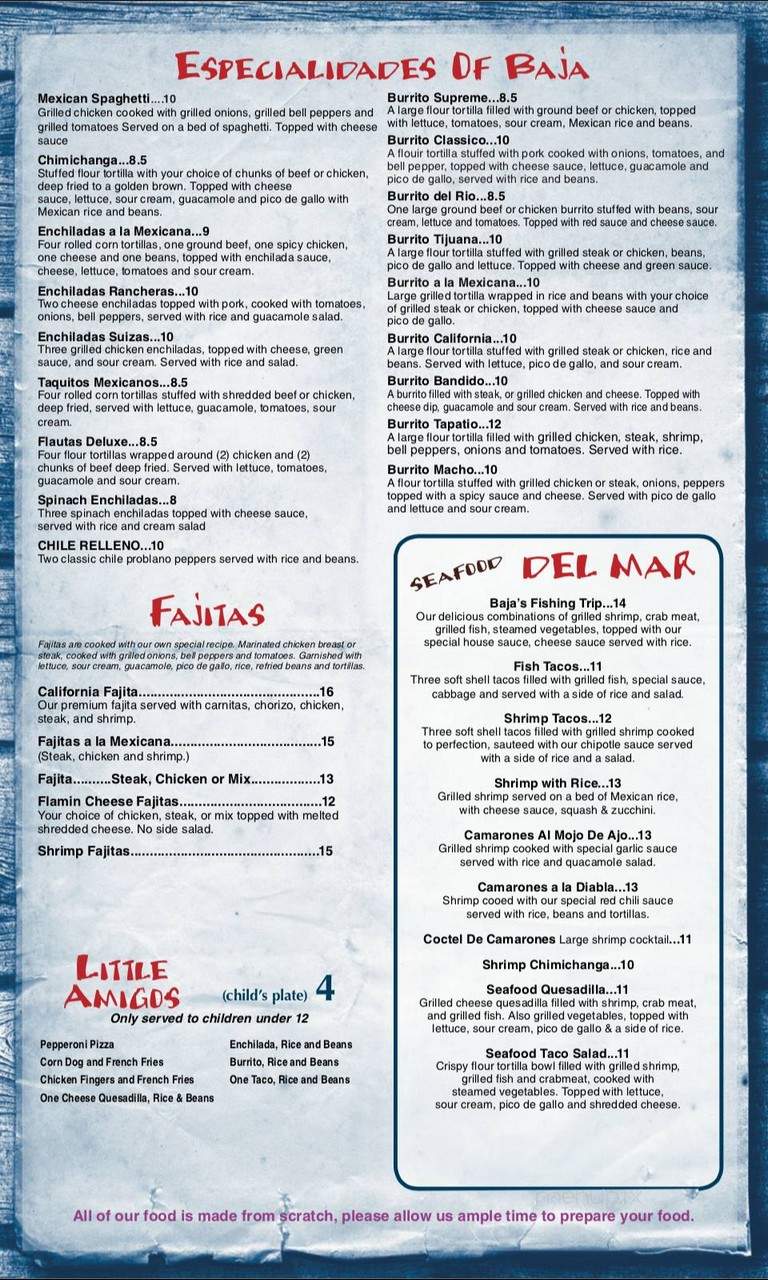 Baja California Grill - Jacksonville, AL menu_pic
