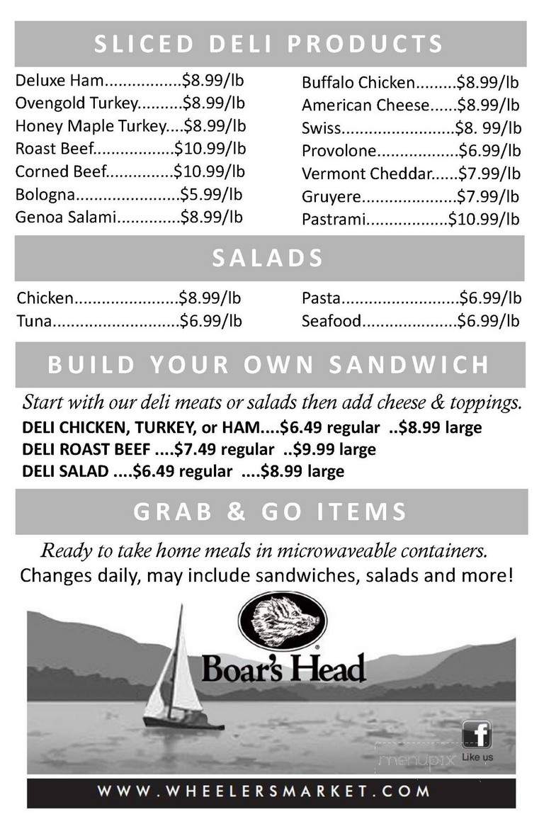 Wheeler's Market - Pittsfield, MA menu_pic