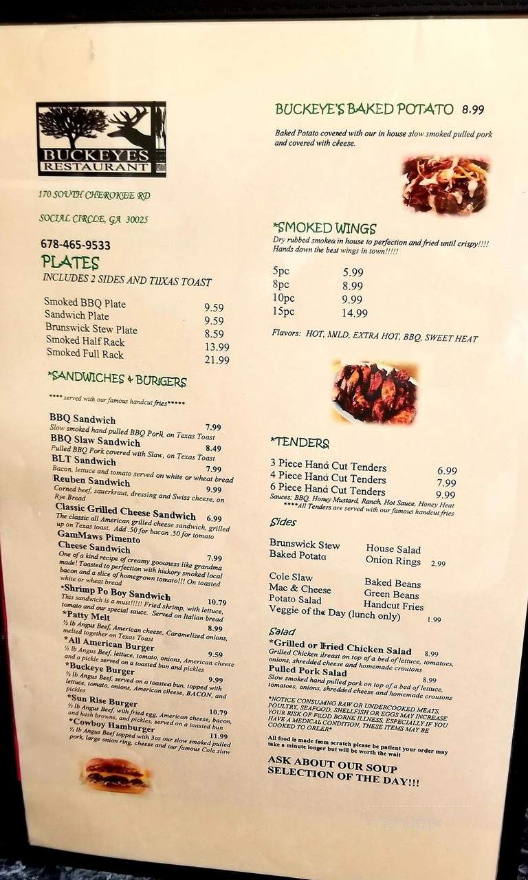 Buckeye's - Social Circle, GA menu_pic
